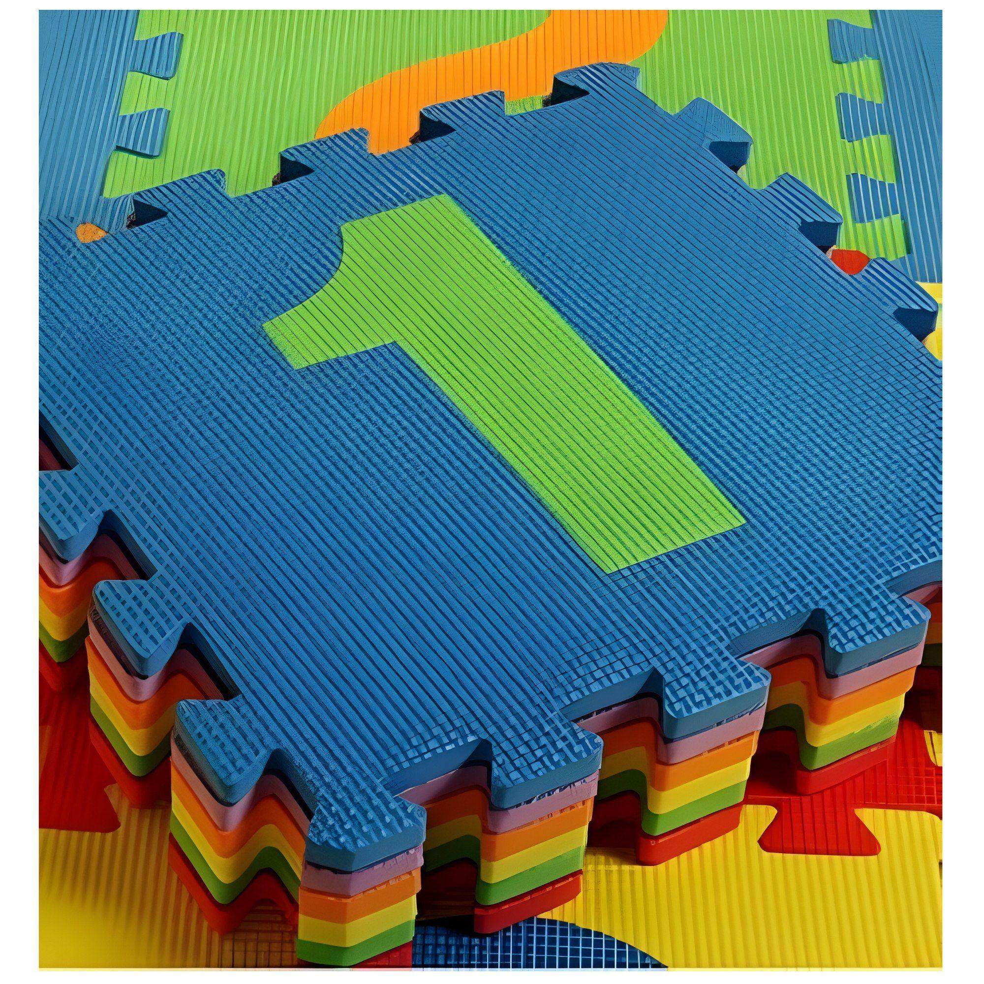 Alfombra goma eva con numeros Interconectada 10 piezas goma  Eva-3