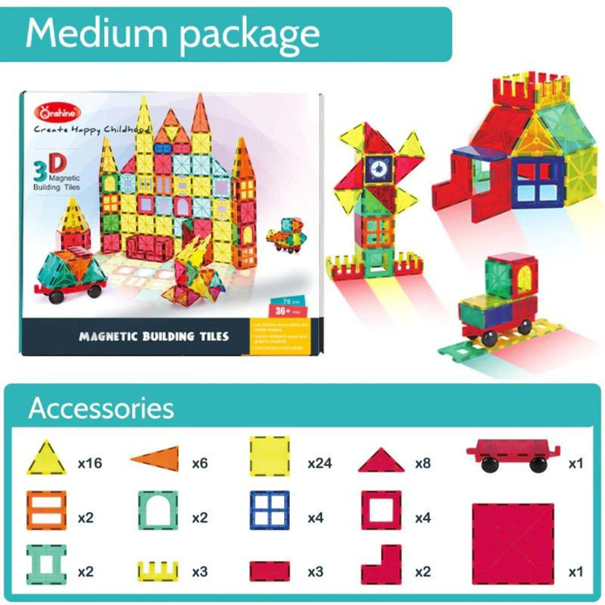 Magnéticos didacticos 3d para construcción 78 Piezas-2