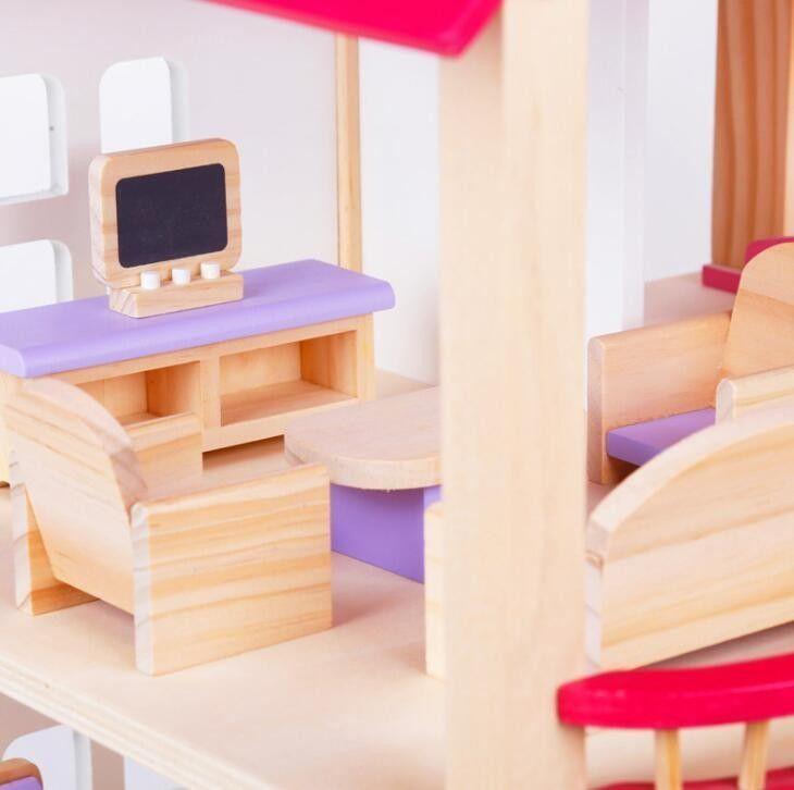 Casita de juegos Niñas y Niños Con familia y muebles-4