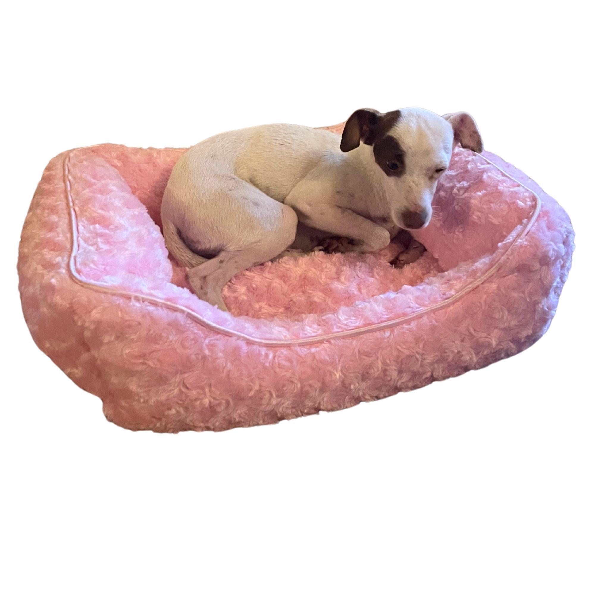 Cama Para Mascotas pequeñas Felpa Oxford rosa-1
