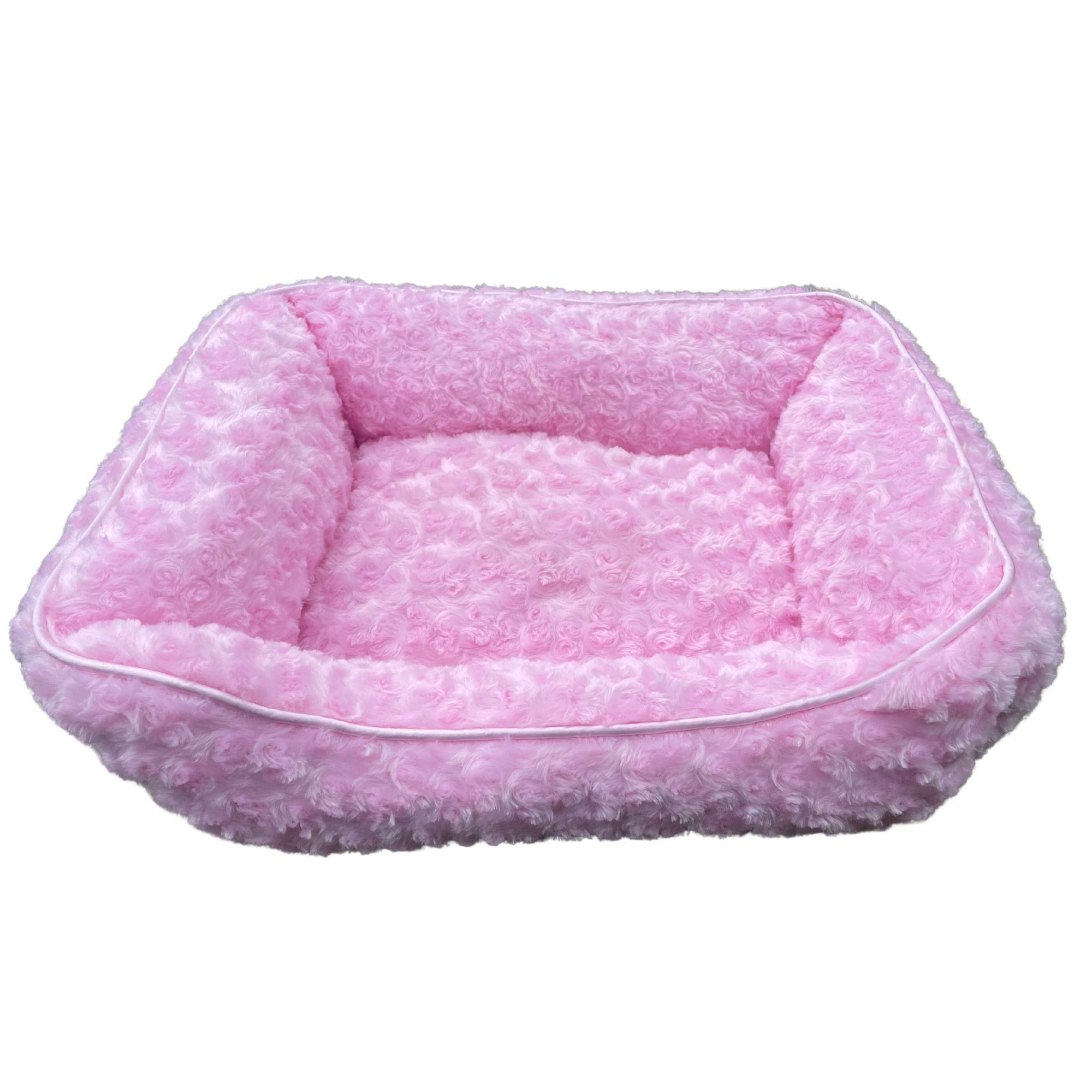 Cama Para Mascotas pequeñas Felpa Oxford rosa-2