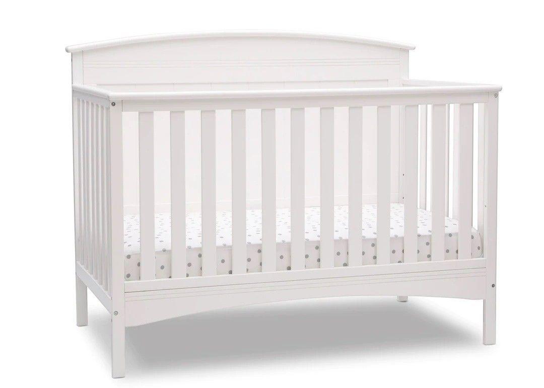 Cuna de madera solida convertible Archer Blanca-0