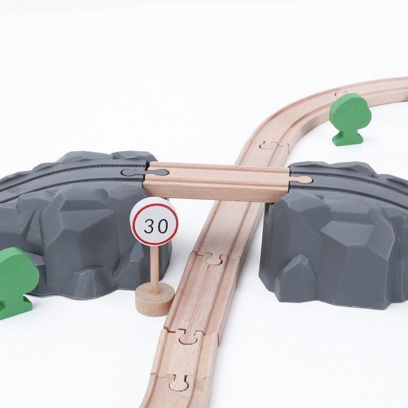 Pista De madera  Armable 40 piezas-3