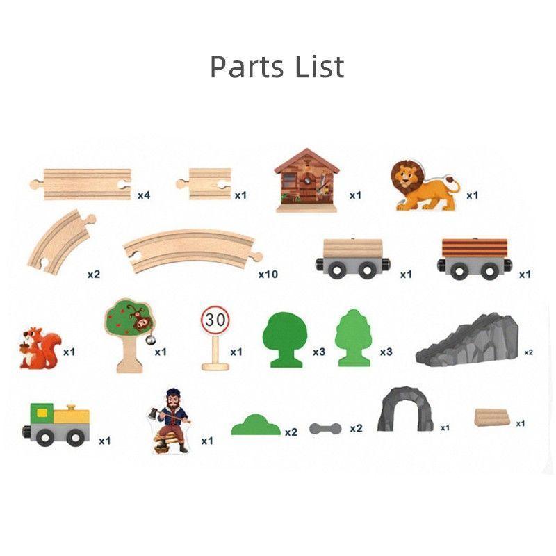 Pista De madera  Armable 40 piezas-5