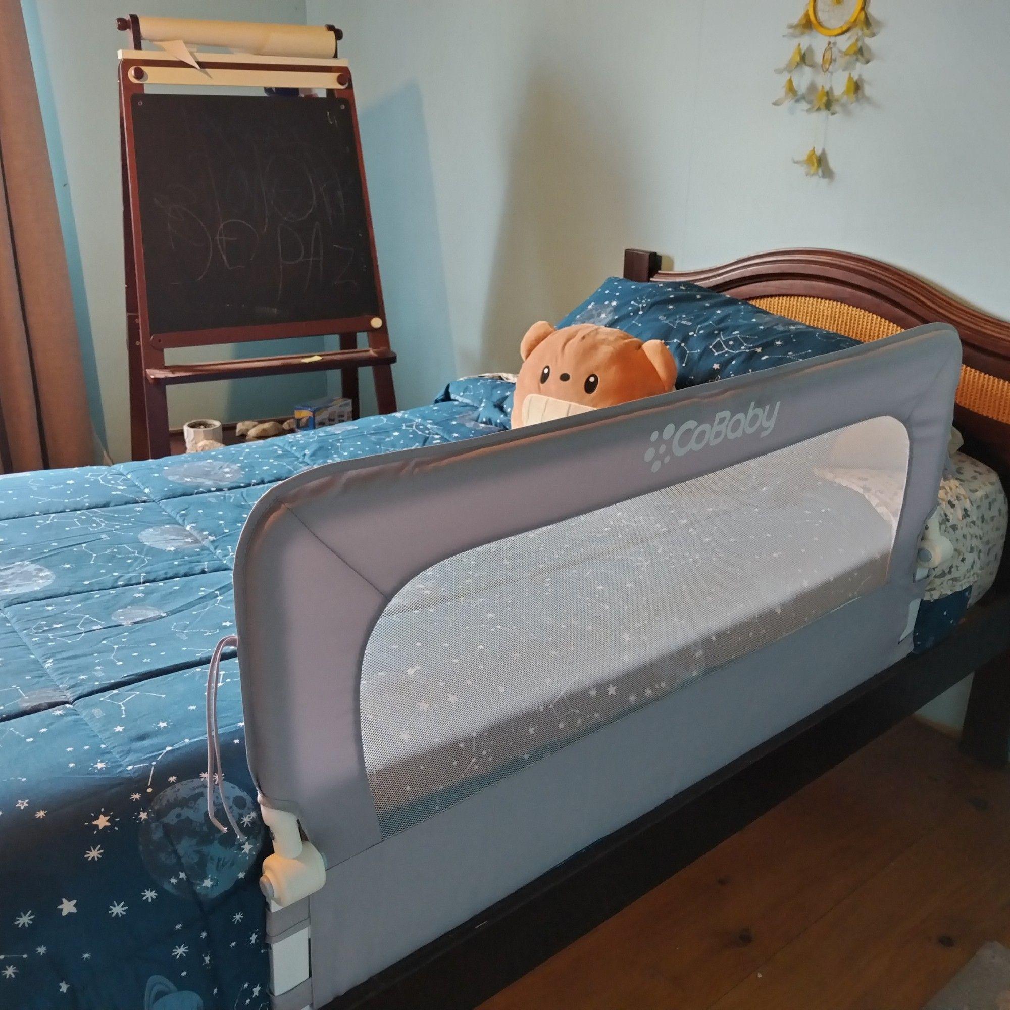 Baranda abatible para cama gris 120x60 CoBaby-4