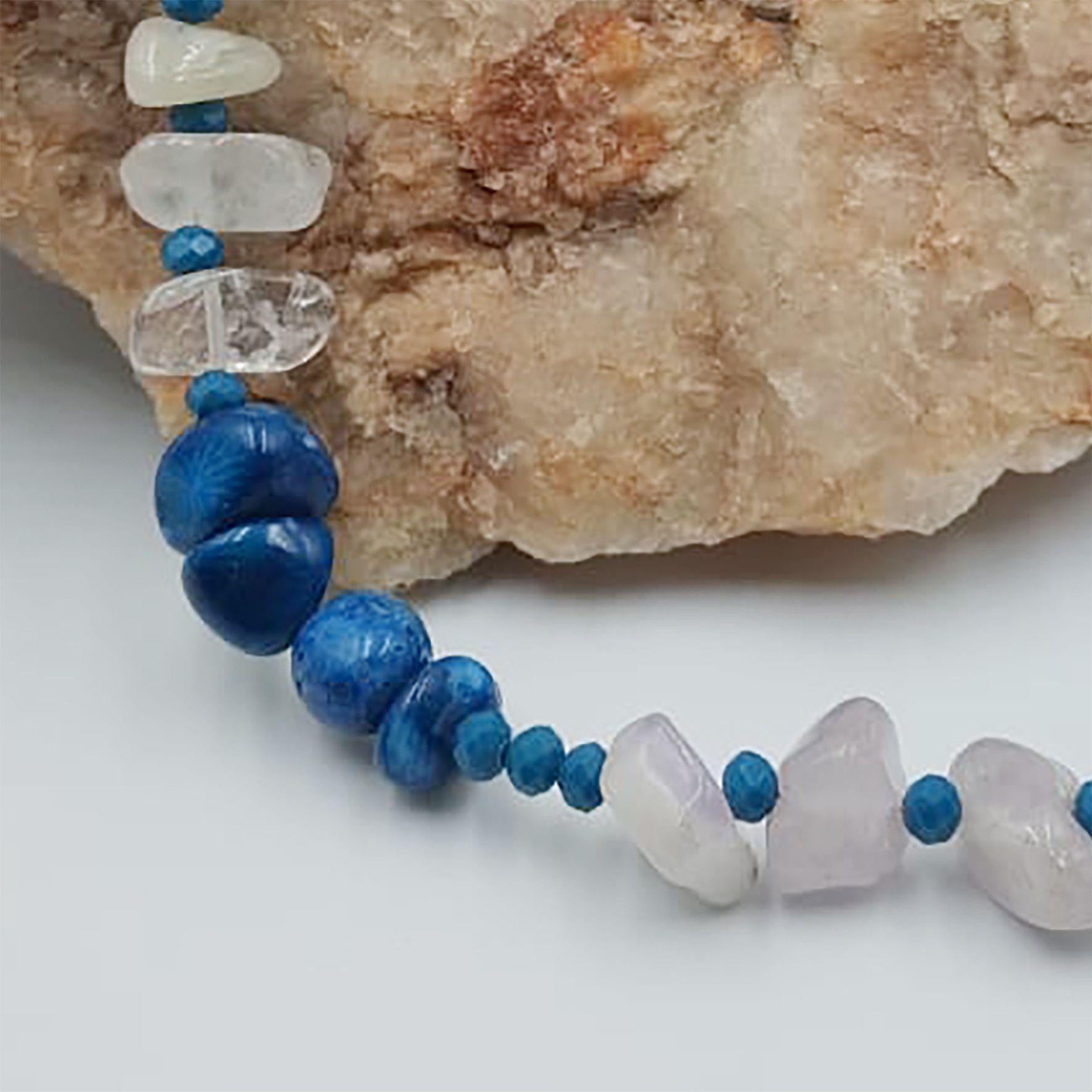 Collar Cuarzo Blanco y Apatita Azul-3