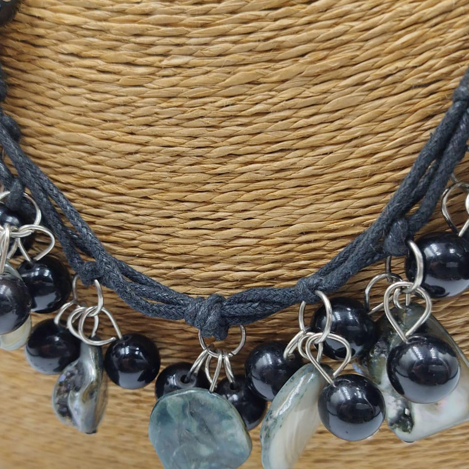 Collar Nácar y Cerámica Negro-2