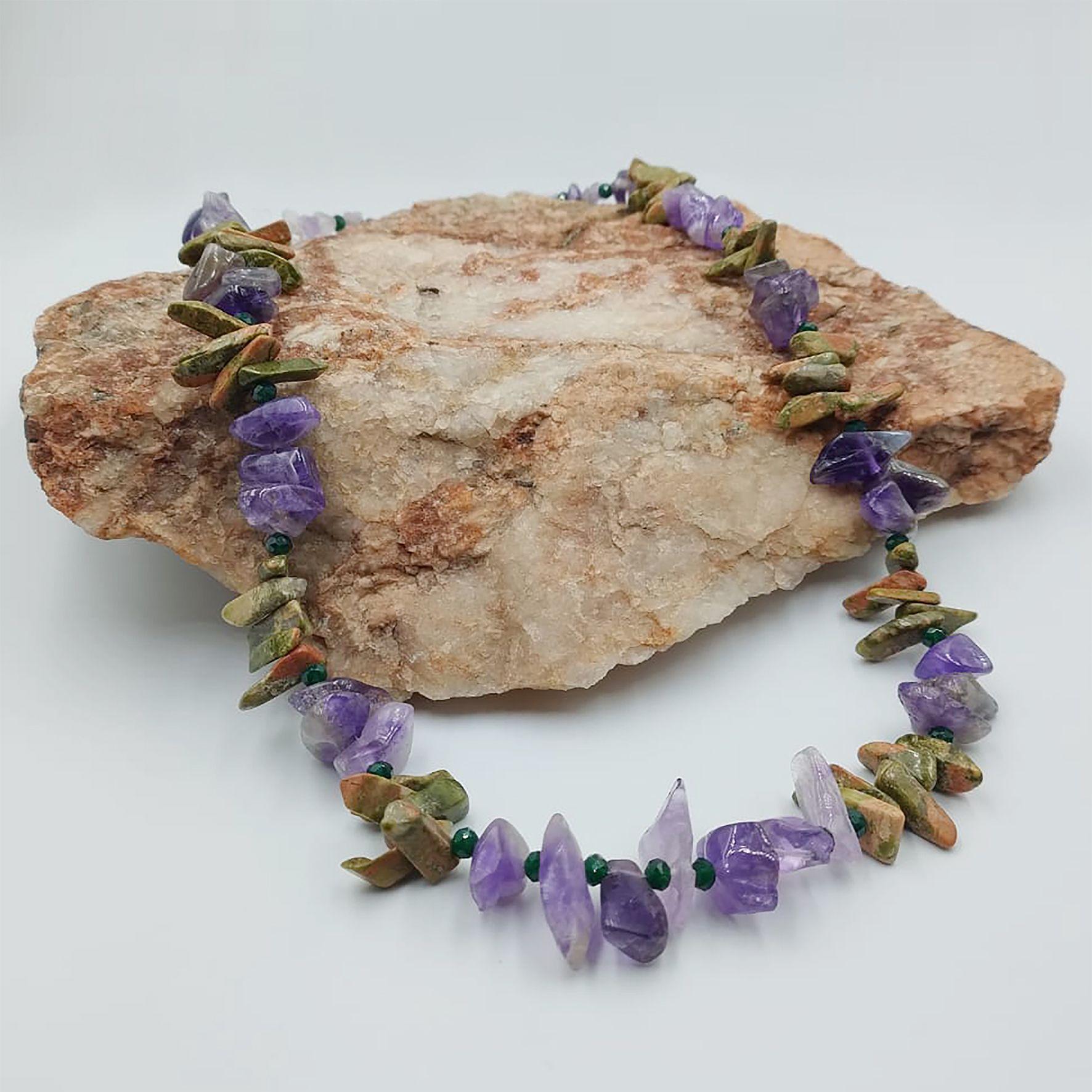 Collar Amatista y Amazonita-2