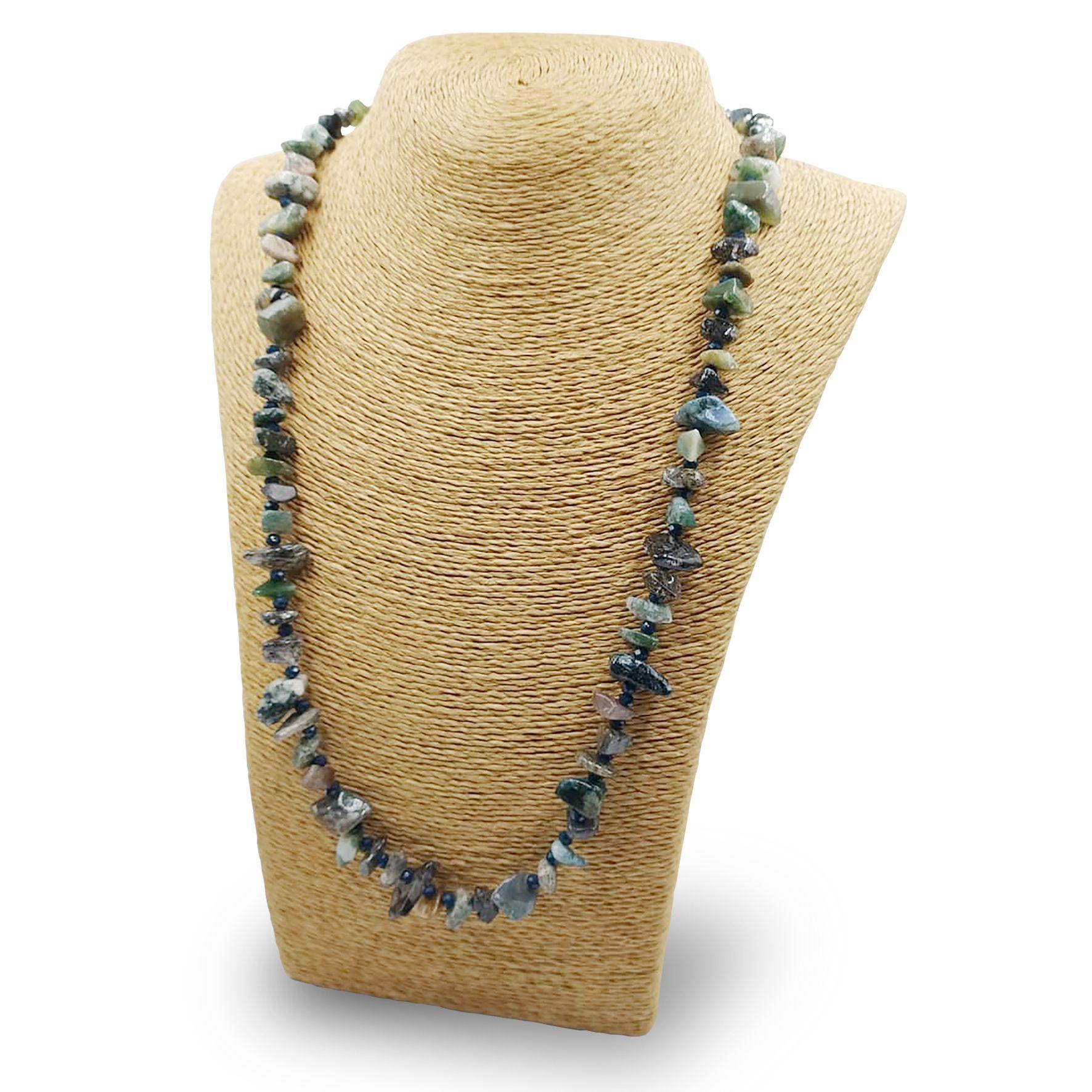 Collar Labradorita Gris y Cristales-0