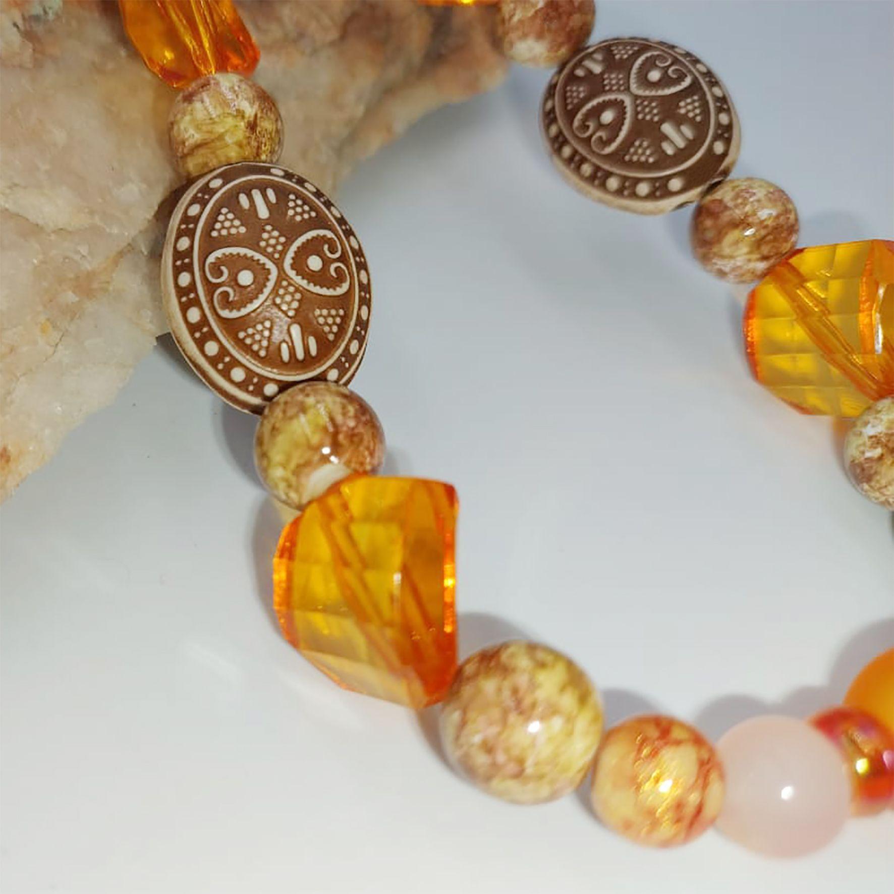 Collar de Resina y Cristales Turcos Naranjo-2