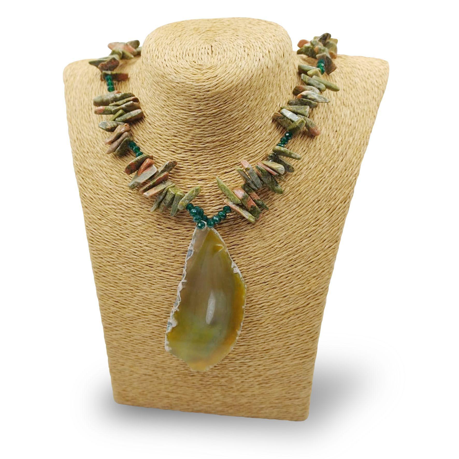 Collar Cuarzo y Jaspe Verde-0