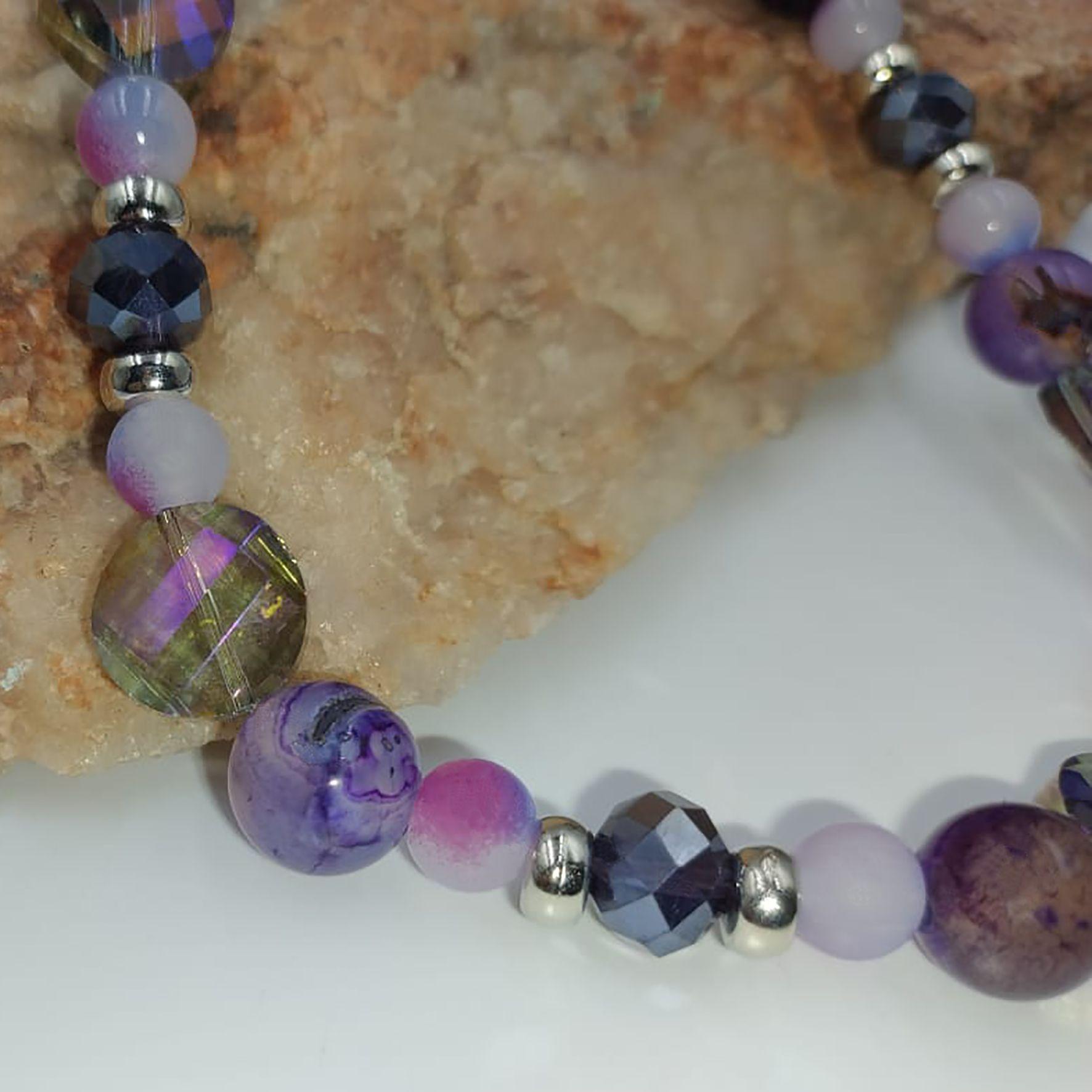 Collar cristales tornasol y amatista morada-2