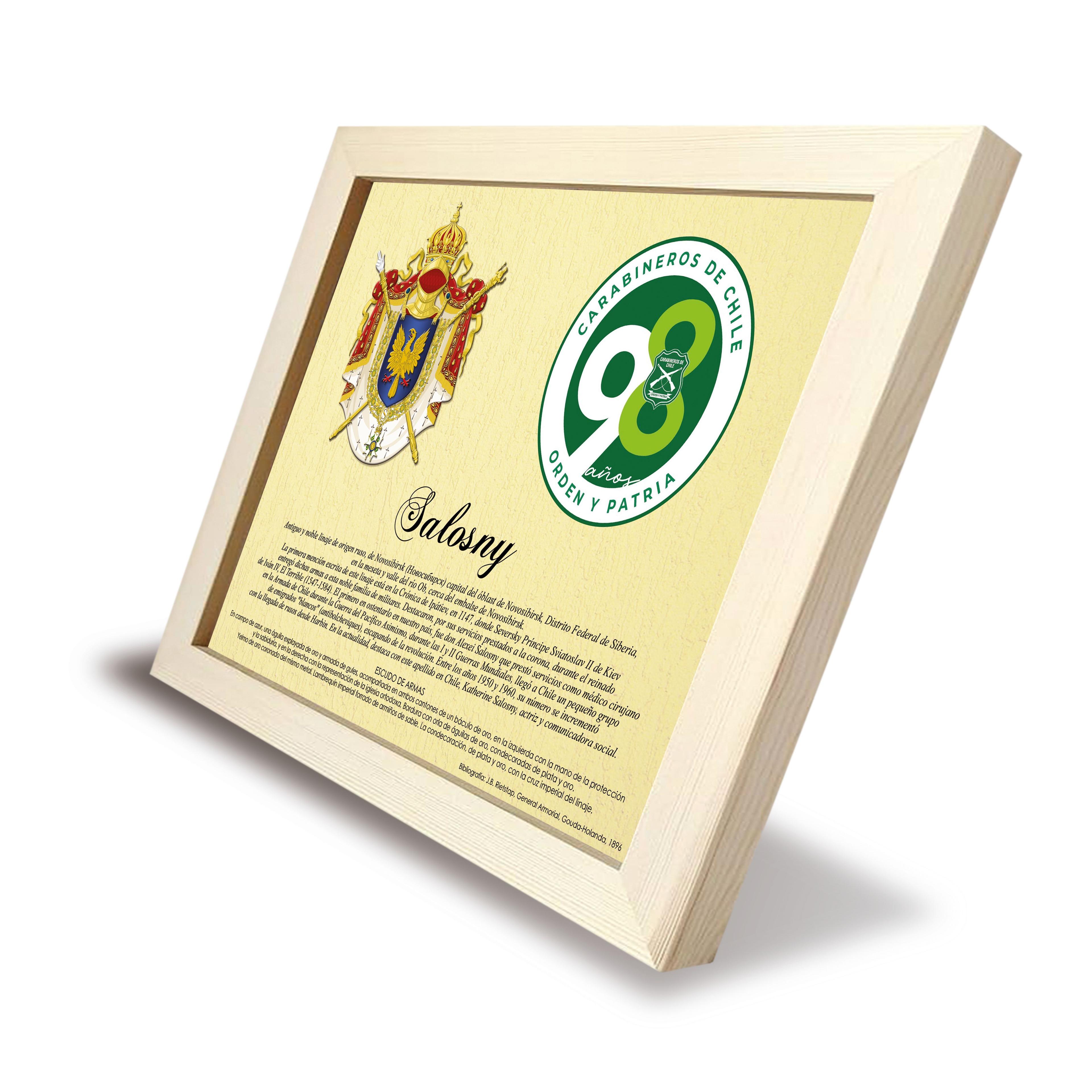 Escudo de Armas - Heráldica Modelo Business (1 apellido más logo empresa / regalo corporativo)-1