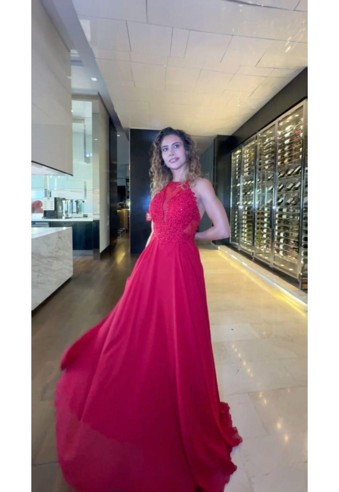VESTIDO LARGO L1631 ROJO-2