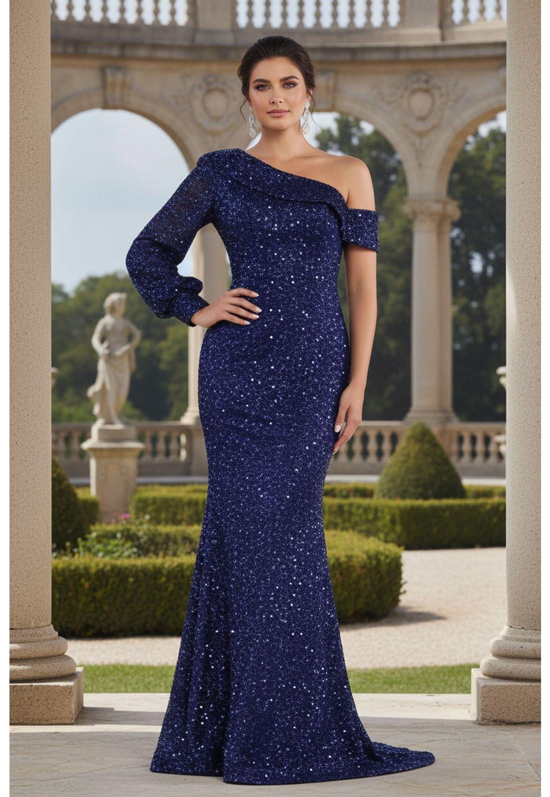 VESTIDO LARGO FONTAINBLEAU AZUL REY-0