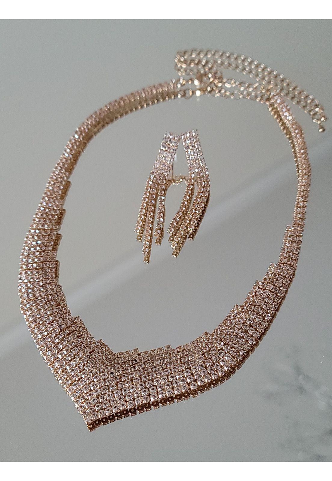 CONJUNTO  ARO Y COLLAR CJ11D DORADO-2