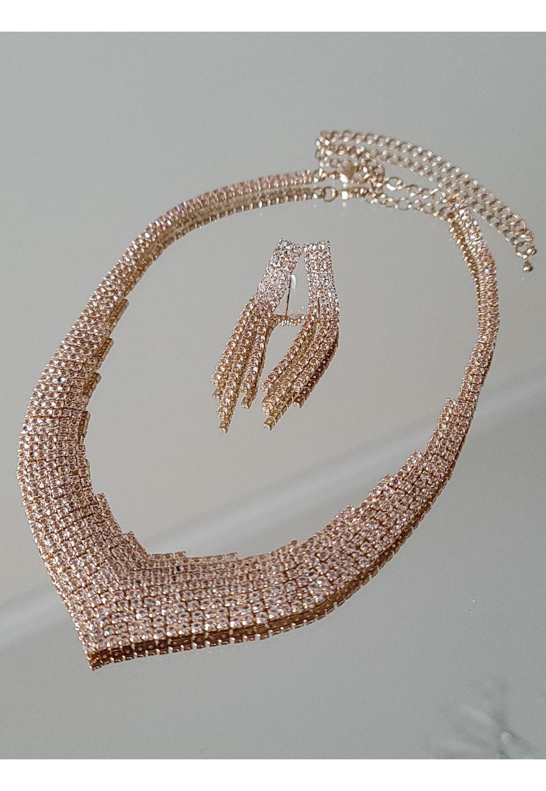 CONJUNTO  ARO Y COLLAR CJ11D DORADO-5
