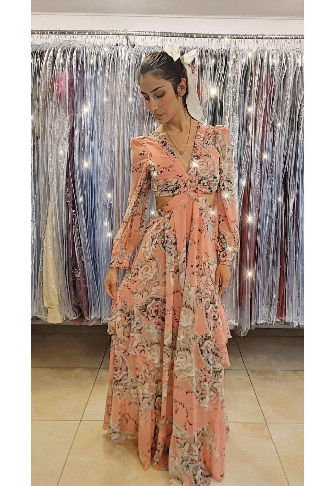 VESTIDO FLORAL LARGO L2452-3