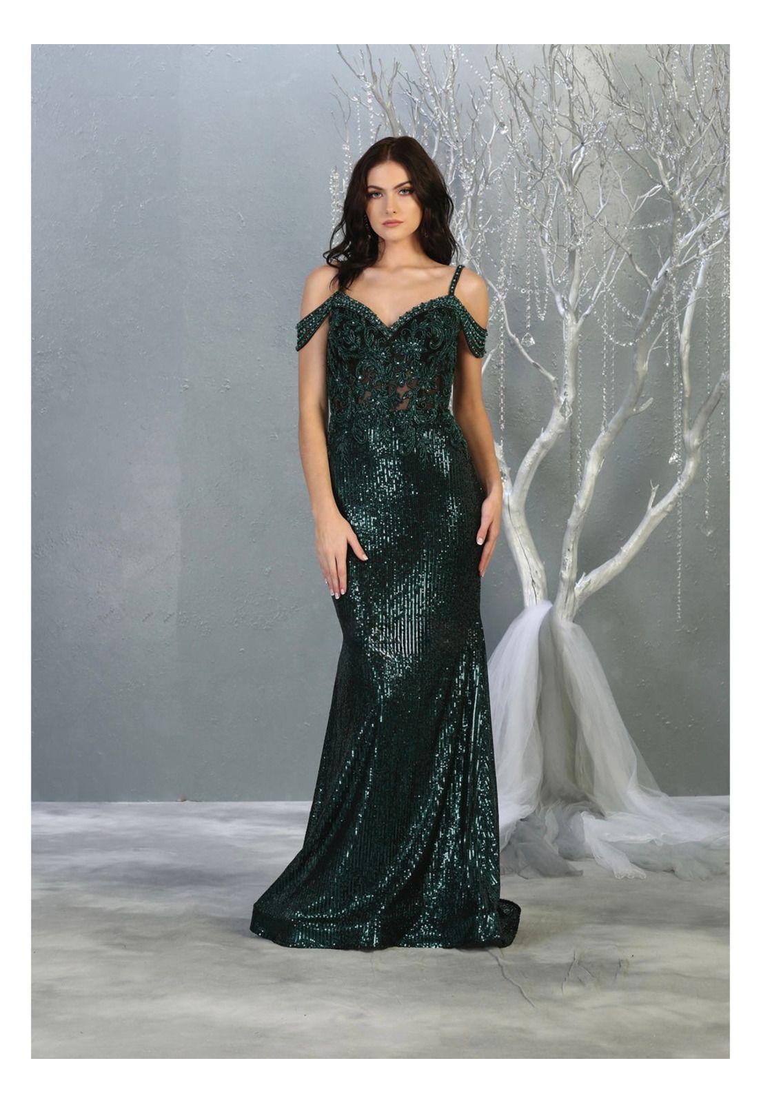 VESTIDO LARGO MONROE VERDE OSCURO-3