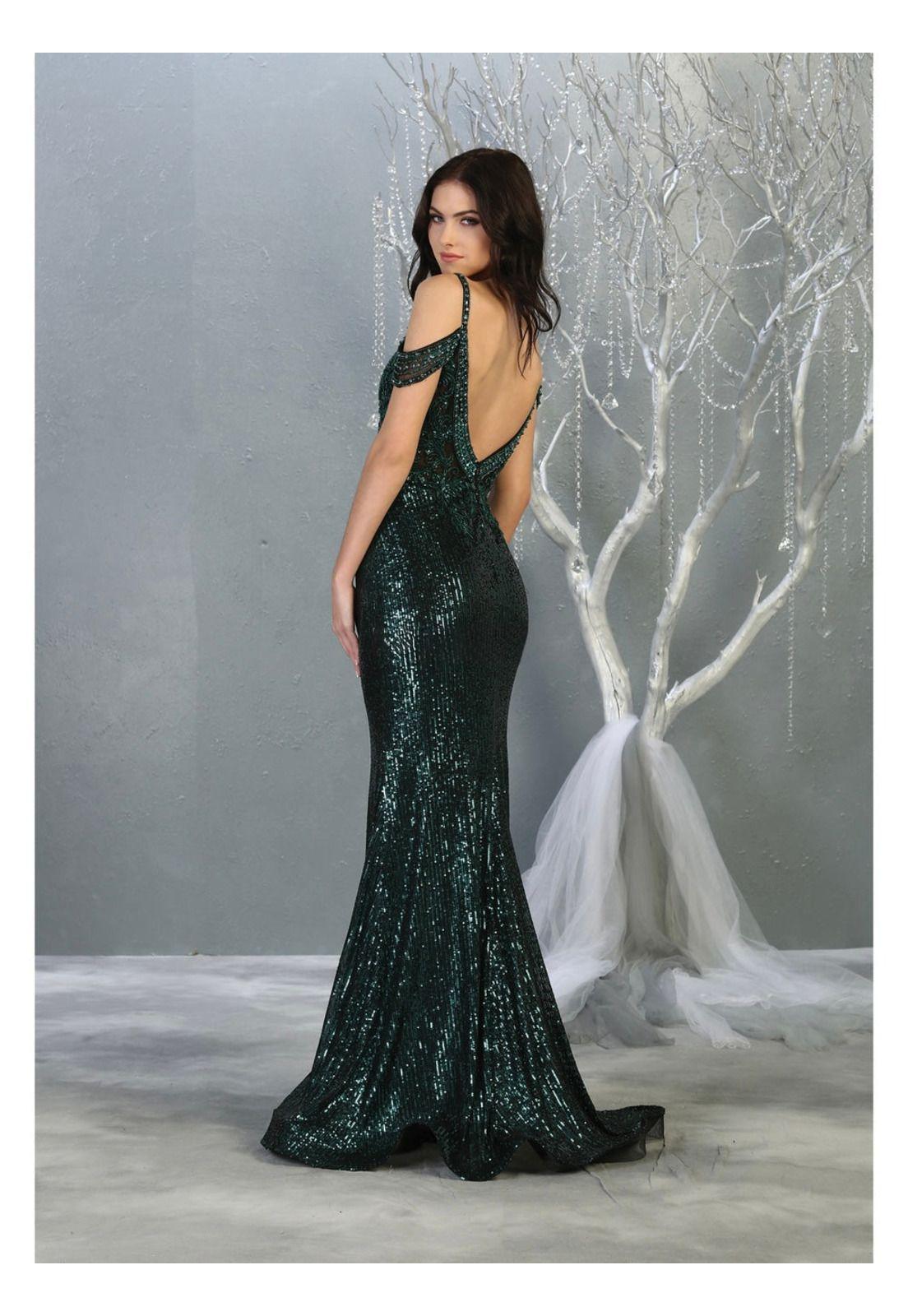 VESTIDO LARGO MONROE VERDE OSCURO-4