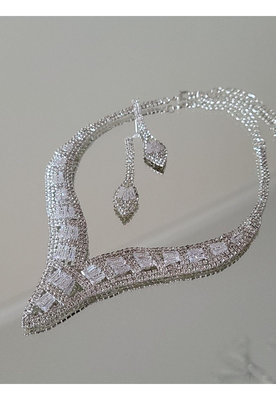 CONJUNTO  ARO Y COLLAR CJ12PL PLATEADO-5