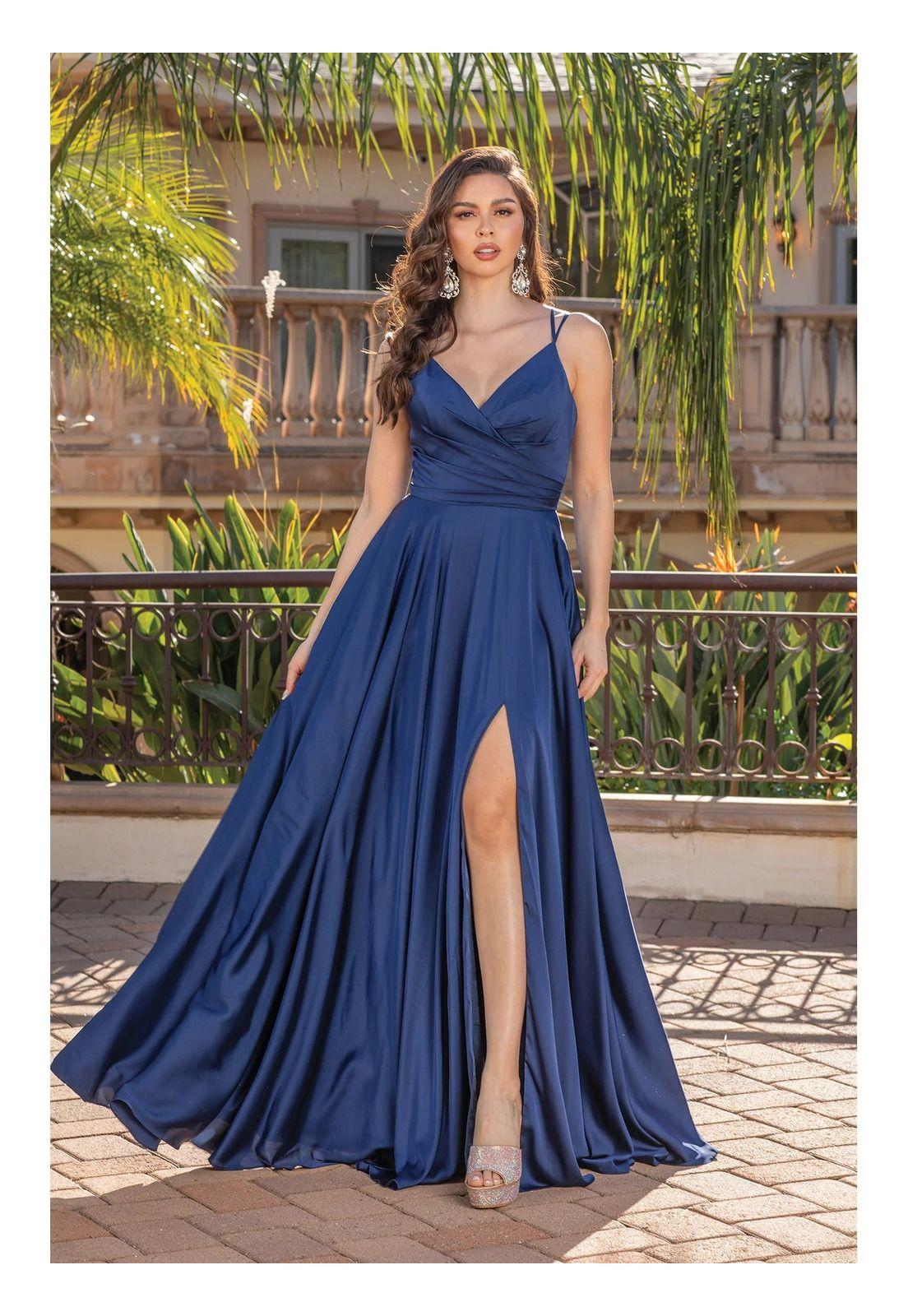 VESTIDO LARGO RENATA-D AZUL MARINO-0