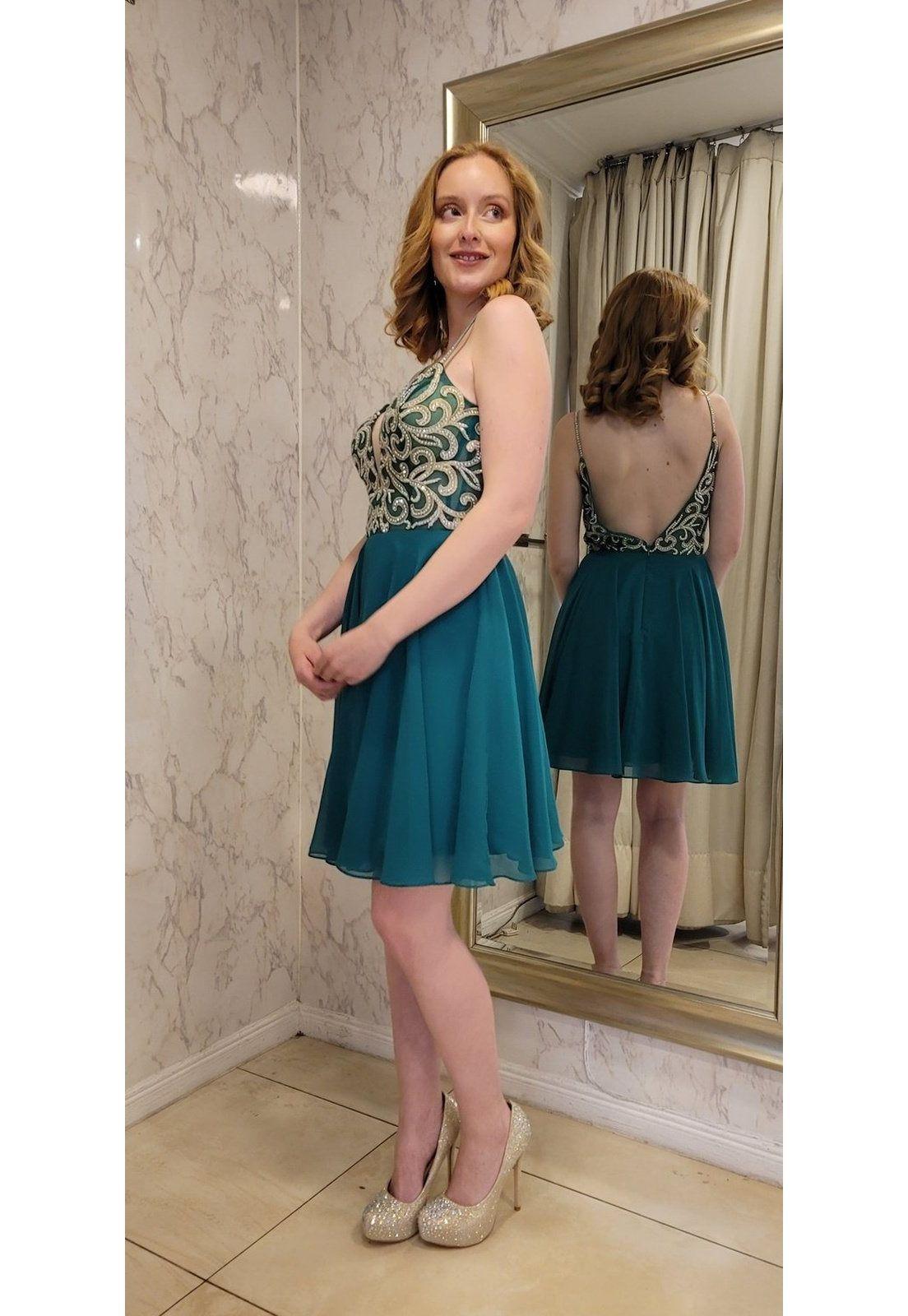 VESTIDO DE FIESTA CORTO C847S VERDE-5