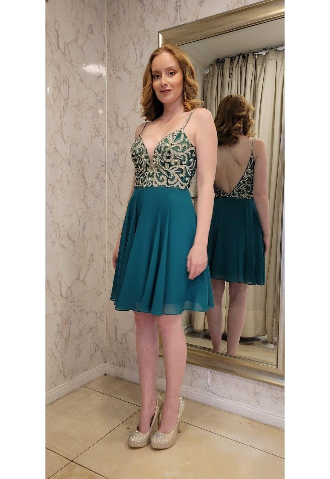 VESTIDO DE FIESTA CORTO C847S VERDE-6
