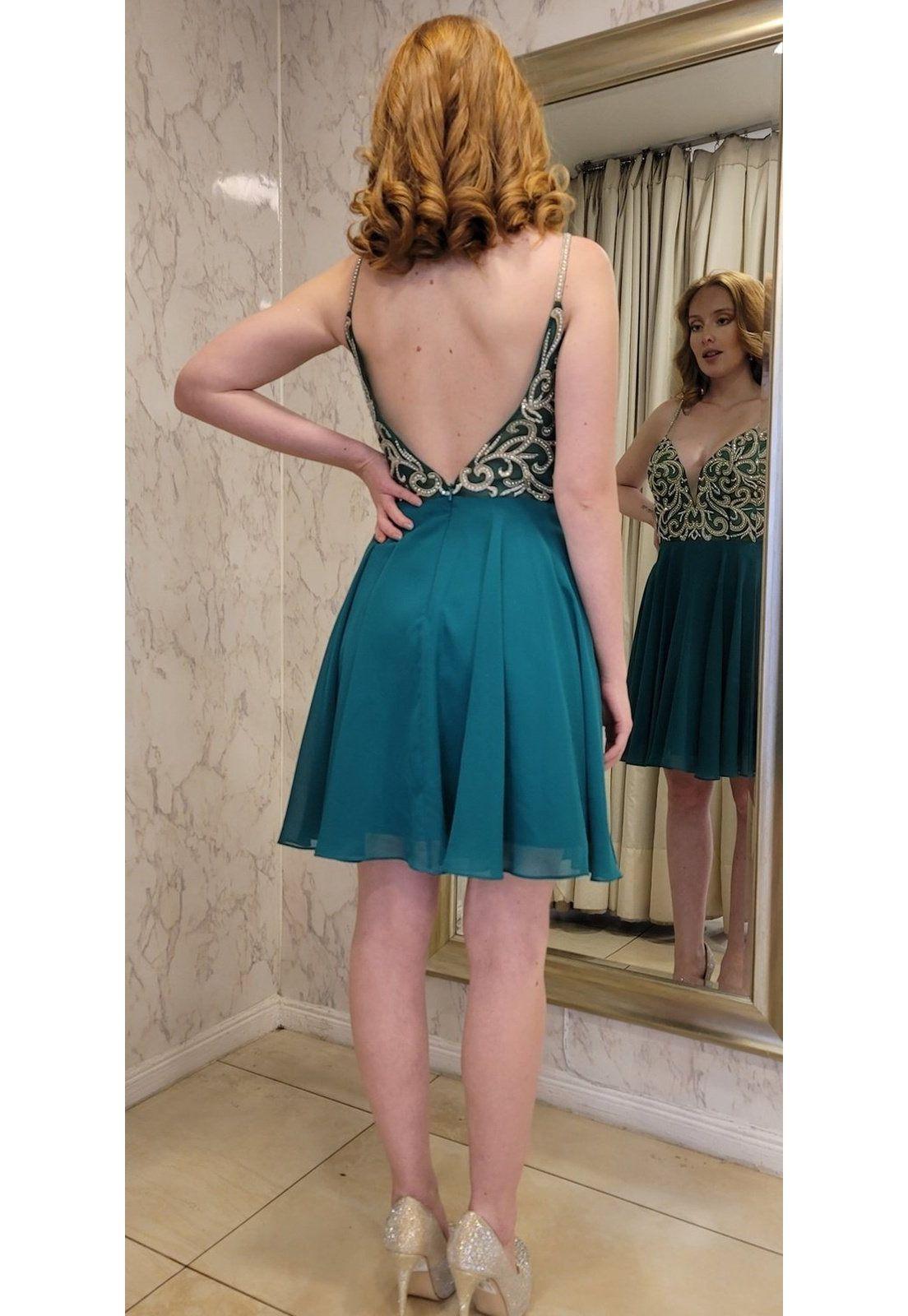 VESTIDO DE FIESTA CORTO C847S VERDE-7