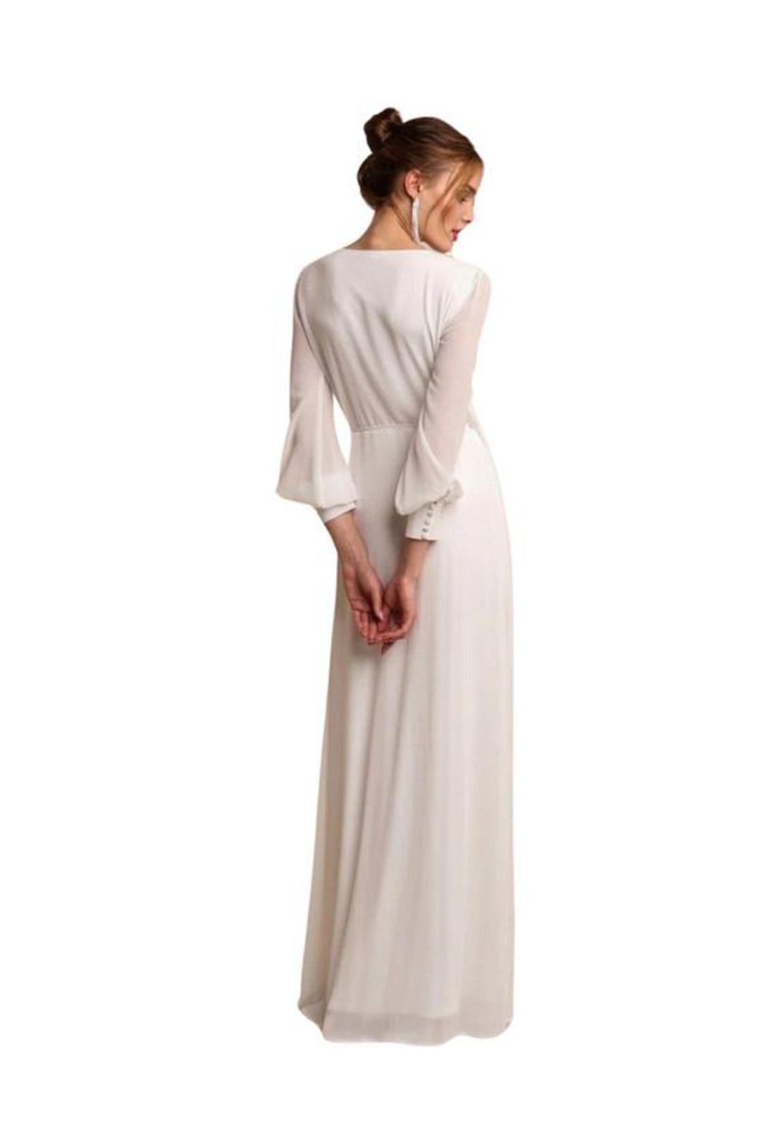 VESTIDO LARGO L19108 BLANCO-1