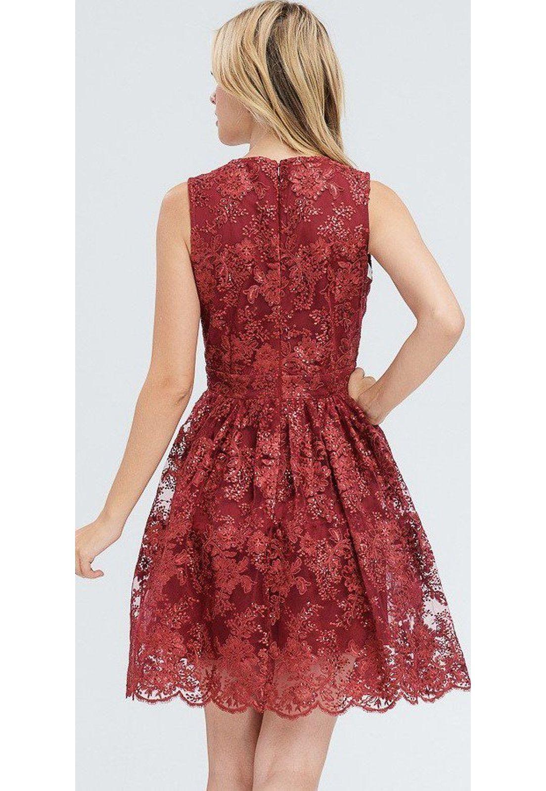 VESTIDO CORTO C9346 GRANATE-2