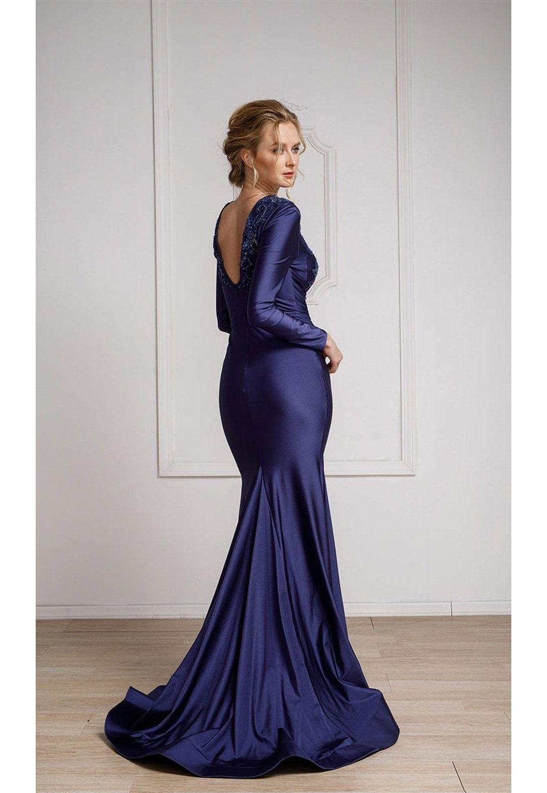 VESTIDO LARGO L372 AZUL-2