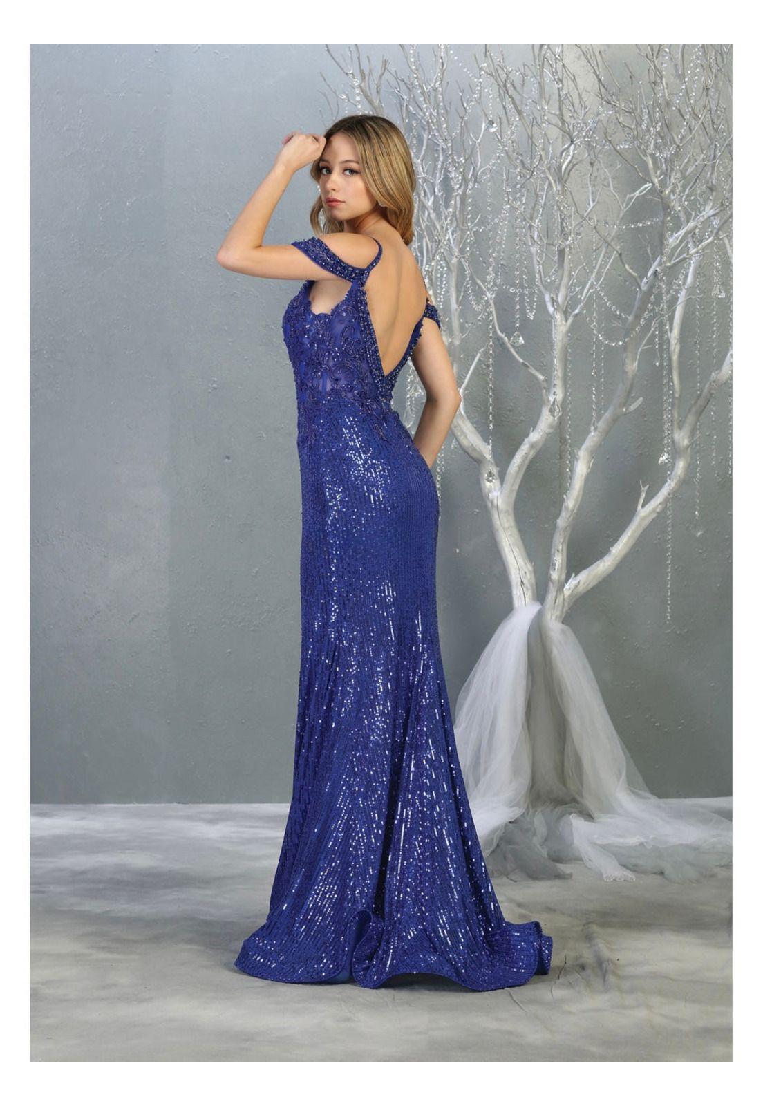 VESTIDO LARGO MONROE AZUL REY-3