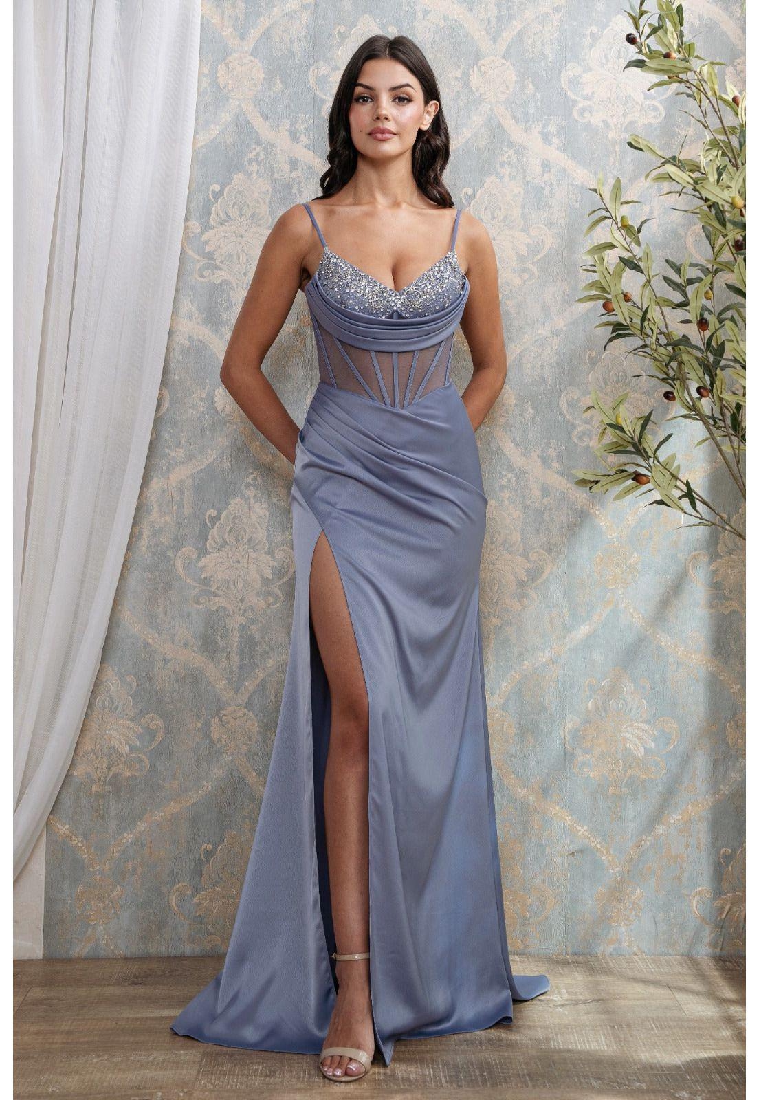 VESTIDO LARGO LUNA  CELESTE-1