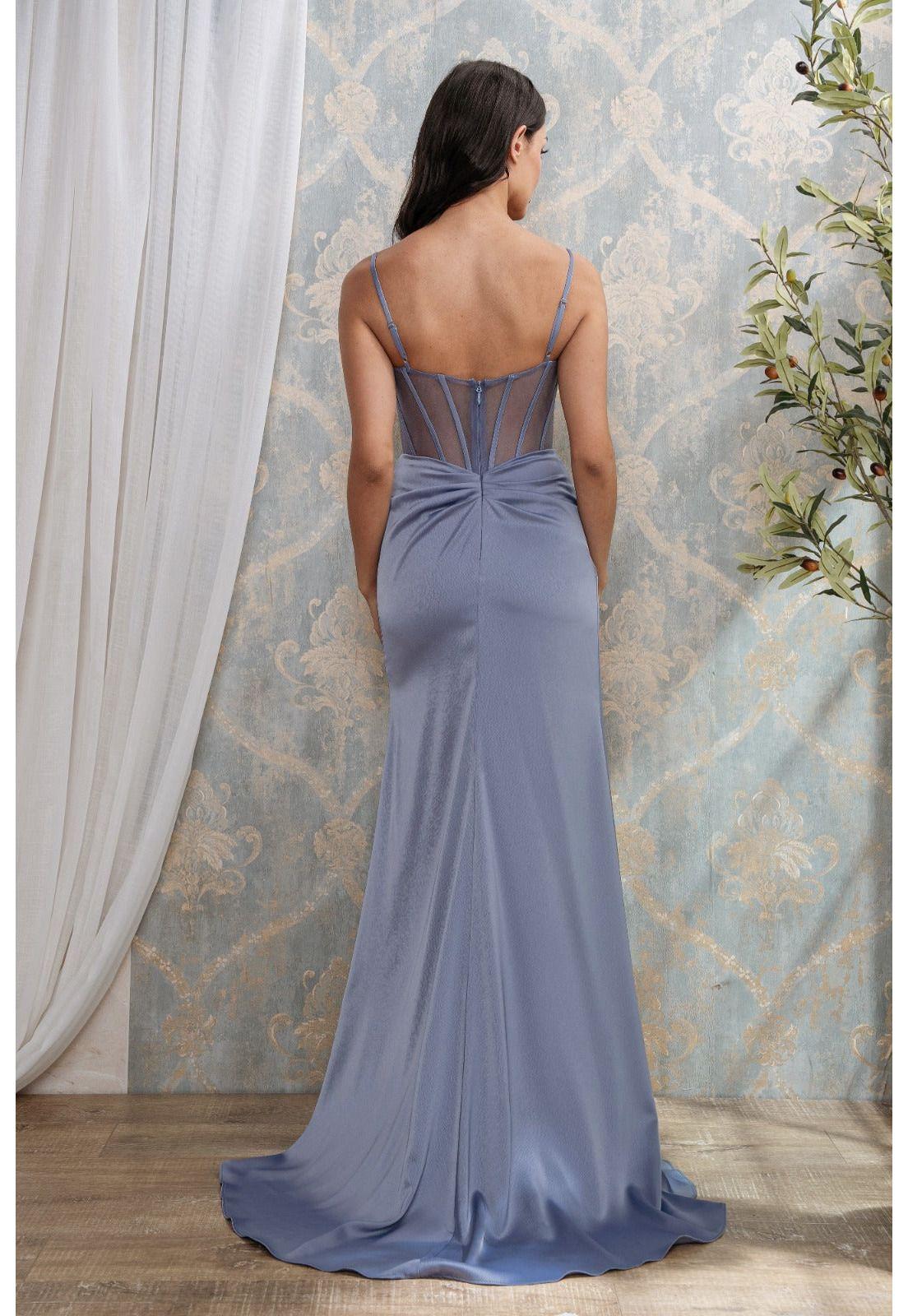 VESTIDO LARGO LUNA  CELESTE-5