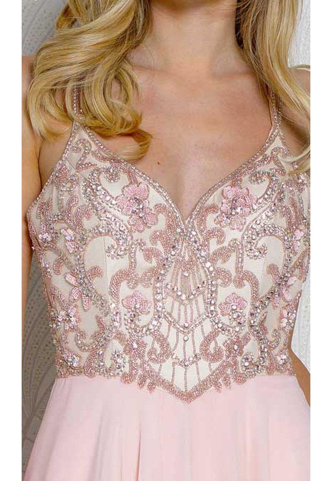 VESTIDO LARGO L915 ROSADO-2