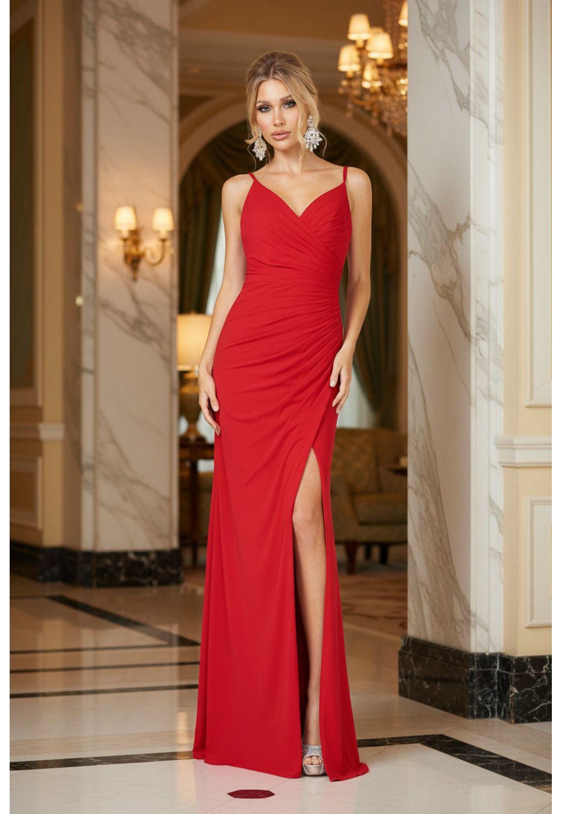 VESTIDO LARGO CASCAIS ROJO-0