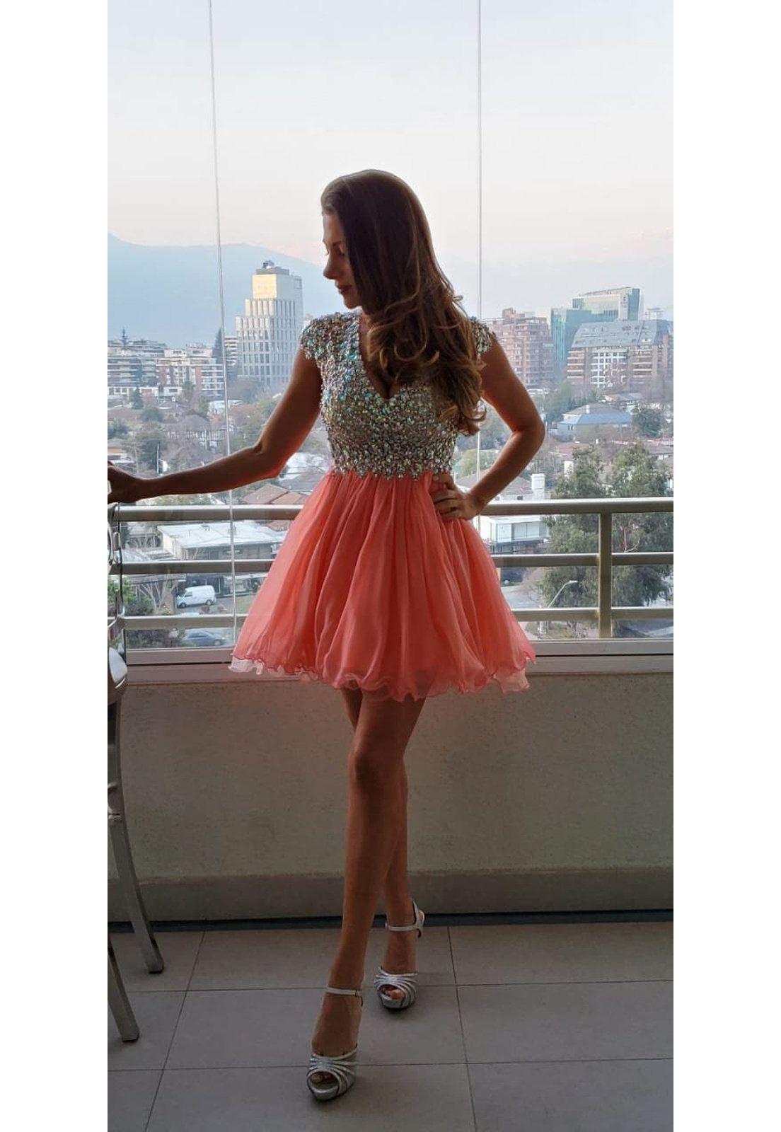 VESTIDO CORTO C2151 CORAL-1