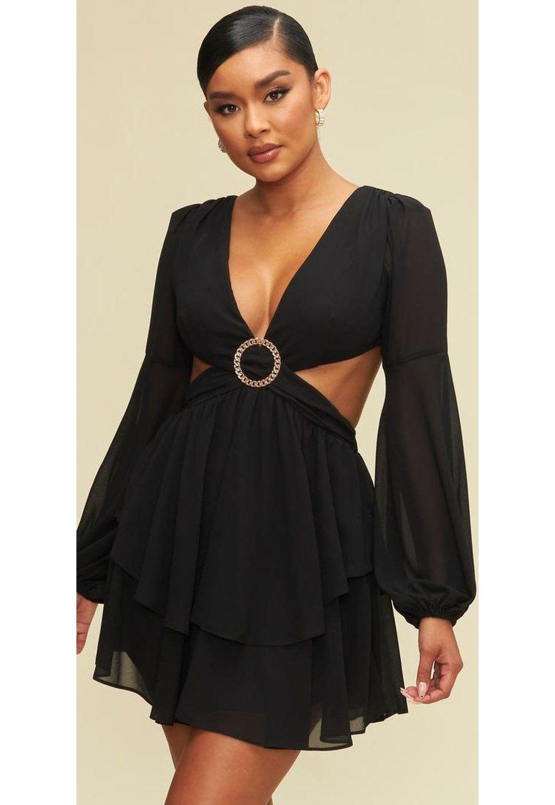 VESTIDO CORTO C8195 NEGRO-0