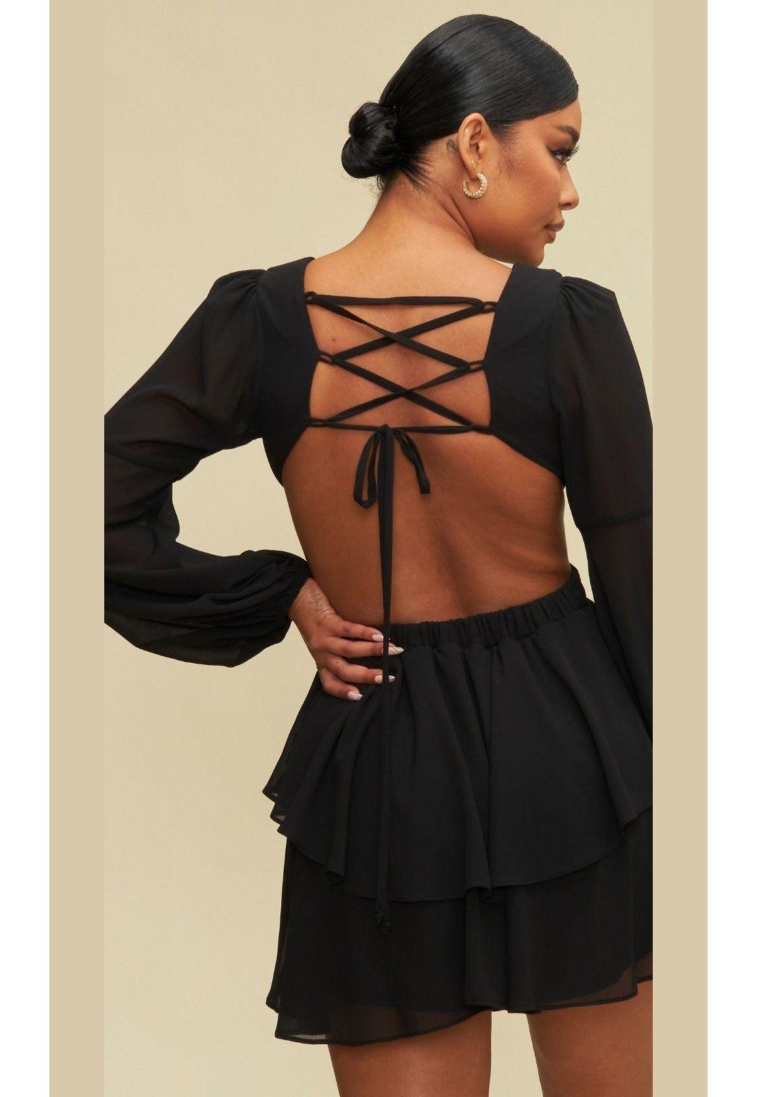VESTIDO CORTO C8195 NEGRO-1
