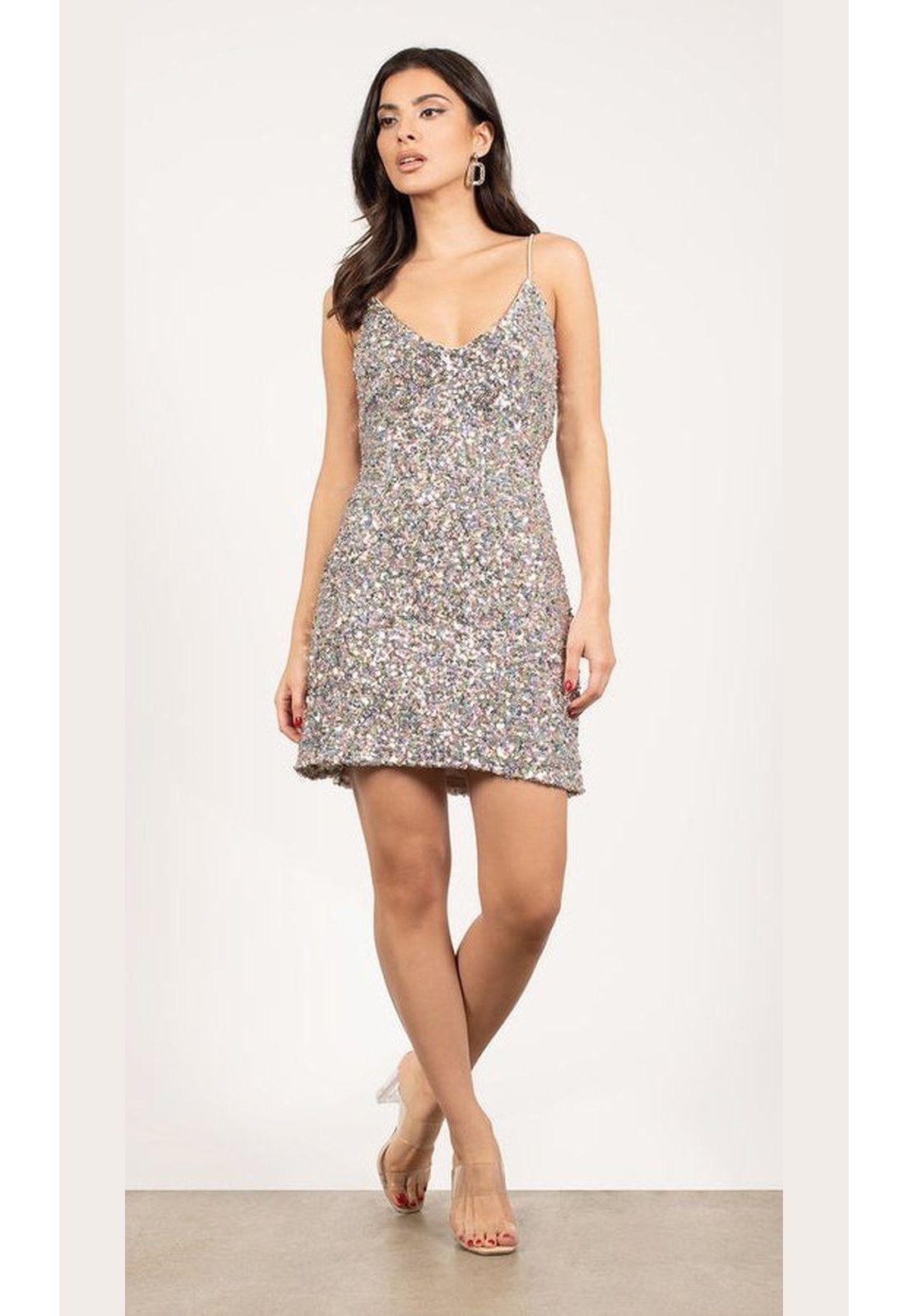 VESTIDO CORTO C22063 PLATA-4