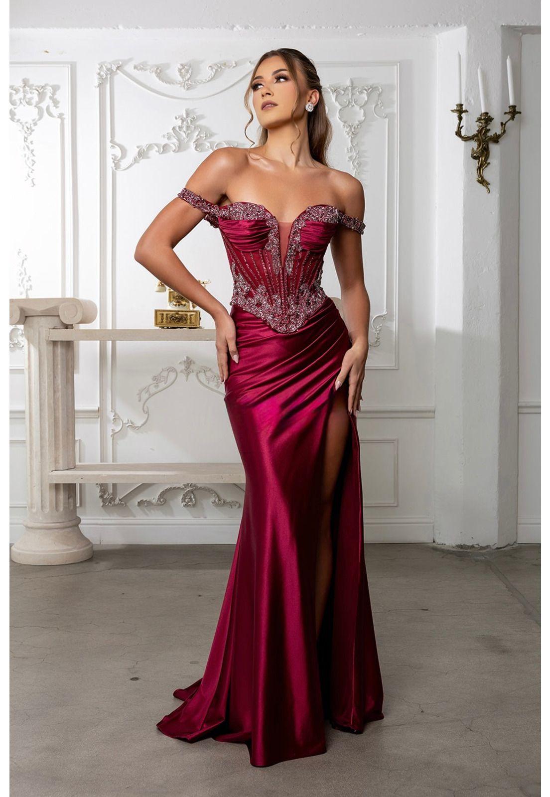 VESTIDO LARGO ALDRA BURDEO-2