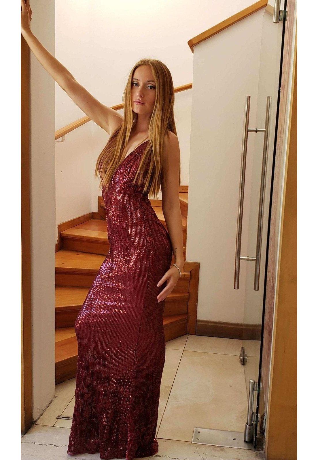 VESTIDO LARGO L5029 GRANATE-3