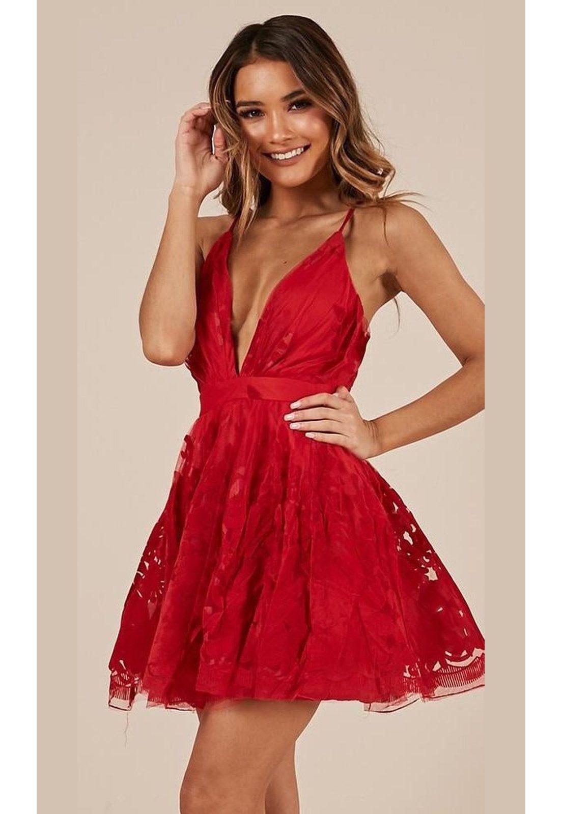 VESTIDO CORTO C4075 ROJO-2