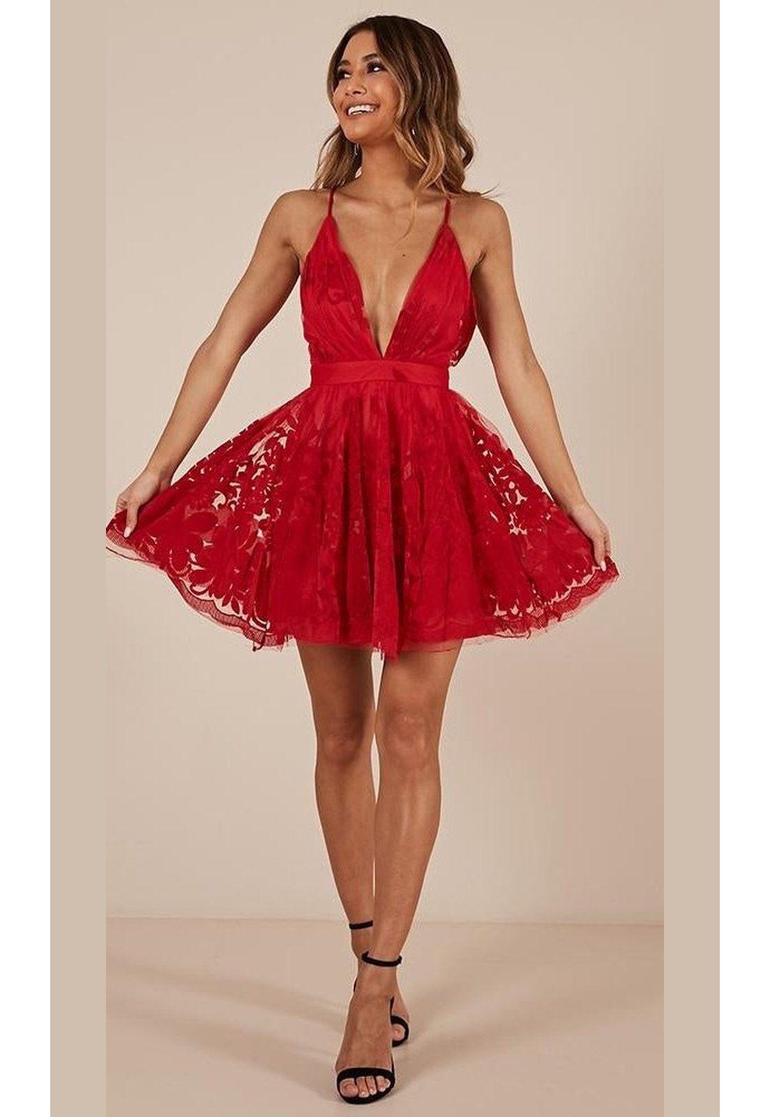 VESTIDO CORTO C4075 ROJO-3