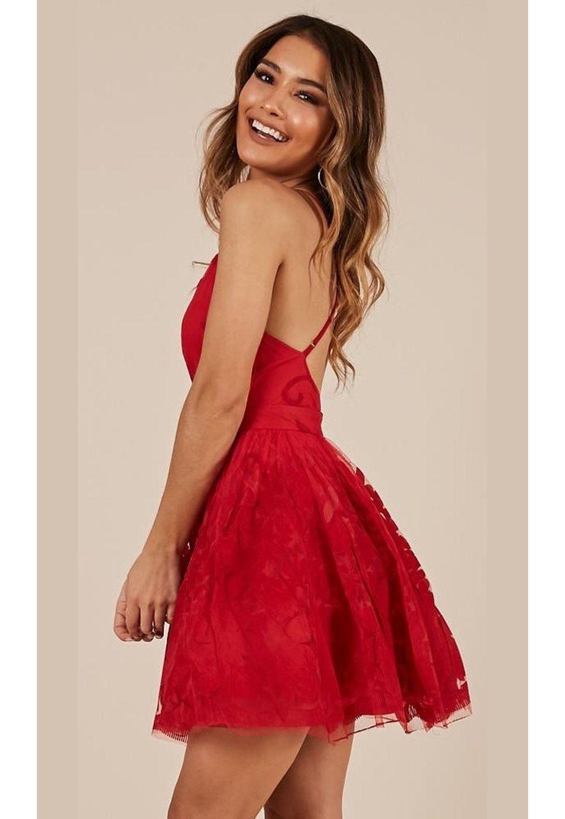 VESTIDO CORTO C4075 ROJO-4