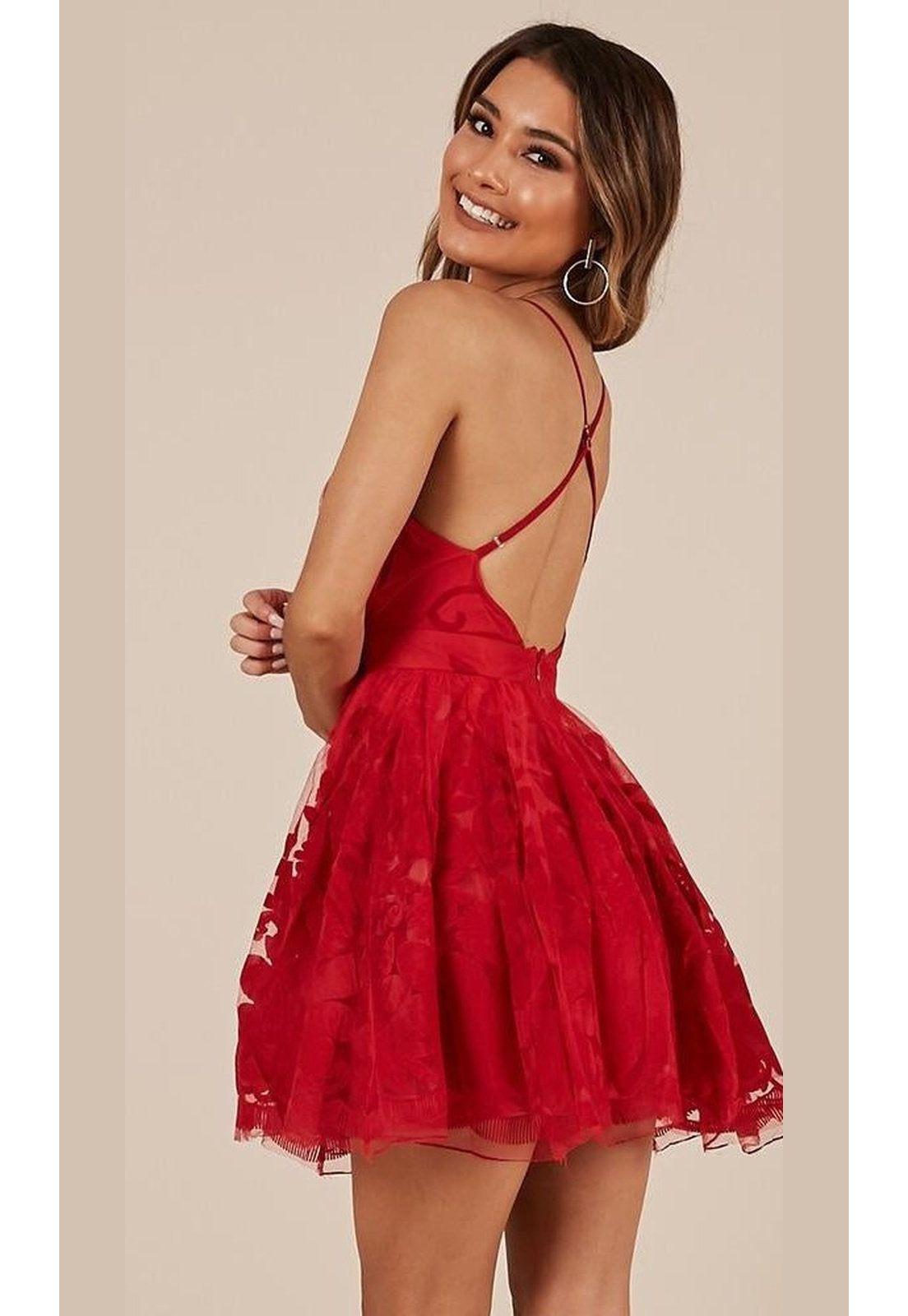 VESTIDO CORTO C4075 ROJO-5