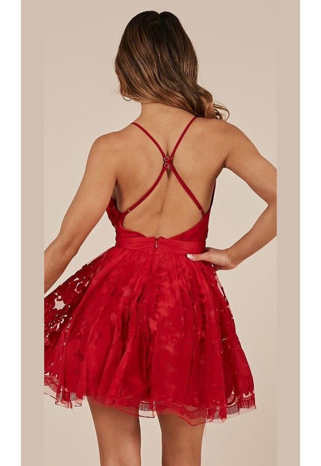 VESTIDO CORTO C4075 ROJO-6