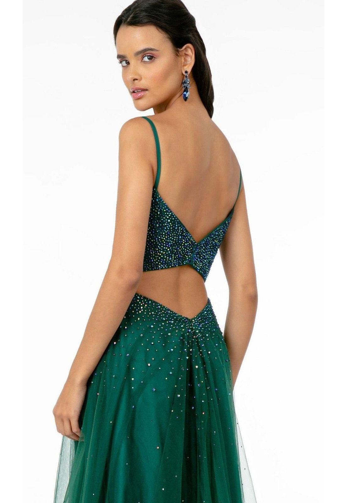VESTIDO LARGO L2891 VERDE ESMERALDA-2