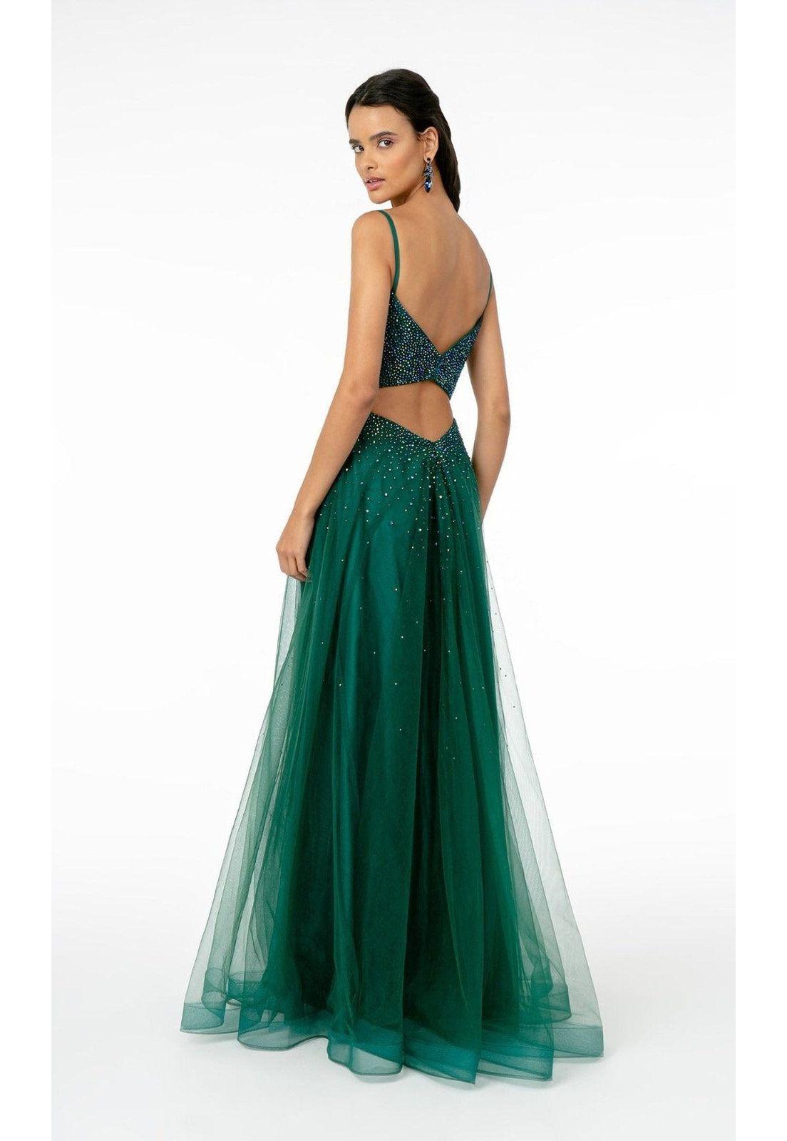VESTIDO LARGO L2891 VERDE ESMERALDA-3